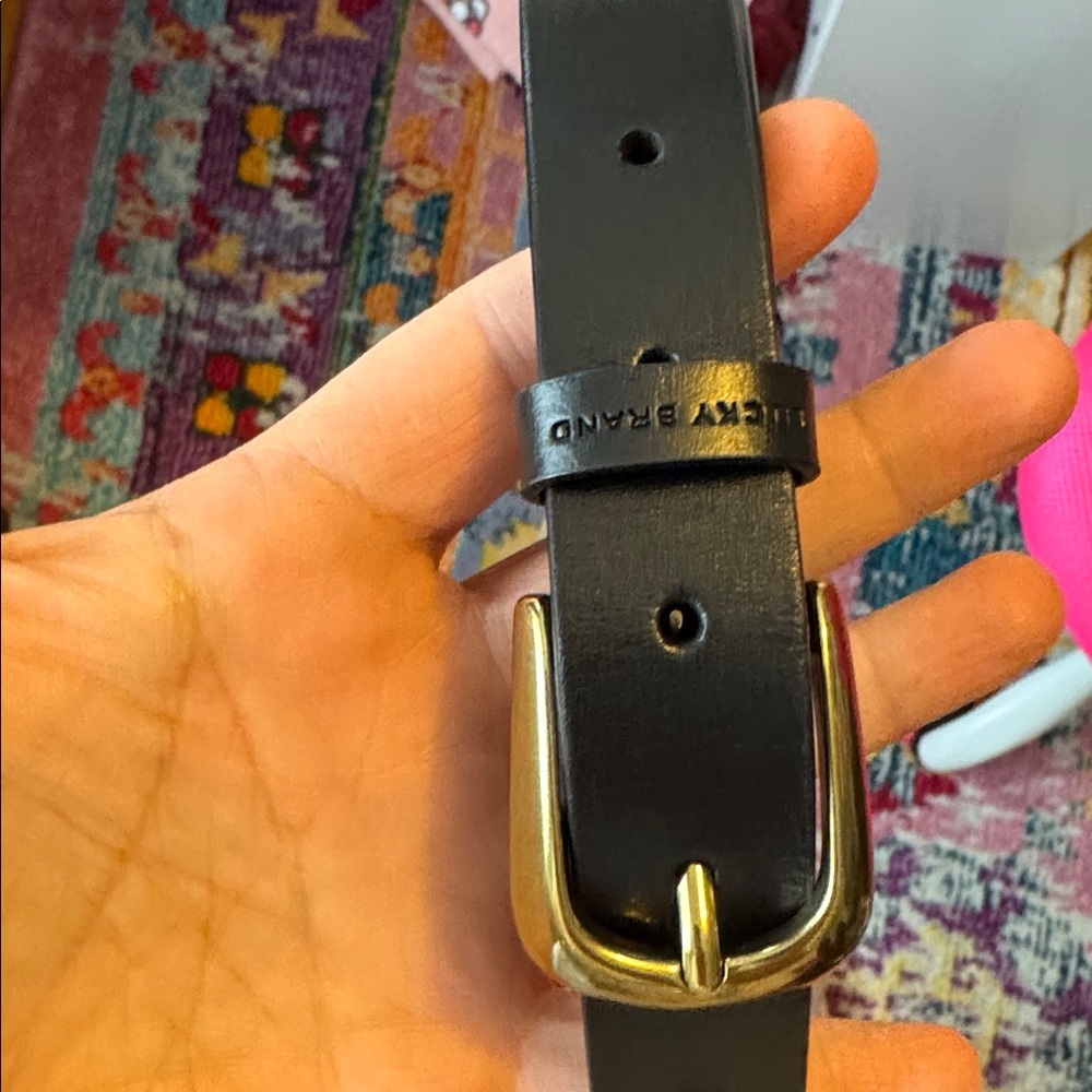 Lucky Brand Black and Gold Studded Belt, Medium. SAME DAY SHIPPING! - Picture 5 of 6